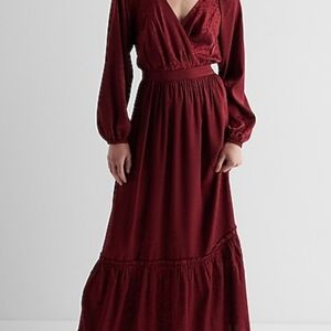 Express Elegant Burgundy Maxi Dress